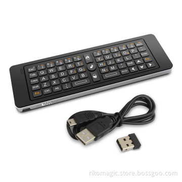 Rikomagic Mk702II Multimedia Air Mouse Keyboard+Skype Phone + TV Remote Control for Mini PC, Android TV Box. PC. Smart TV. HTPC